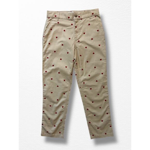 NWT Crewcuts Girls’ Heart Print Chino Pants, Size 12 - Picture 2 of 7